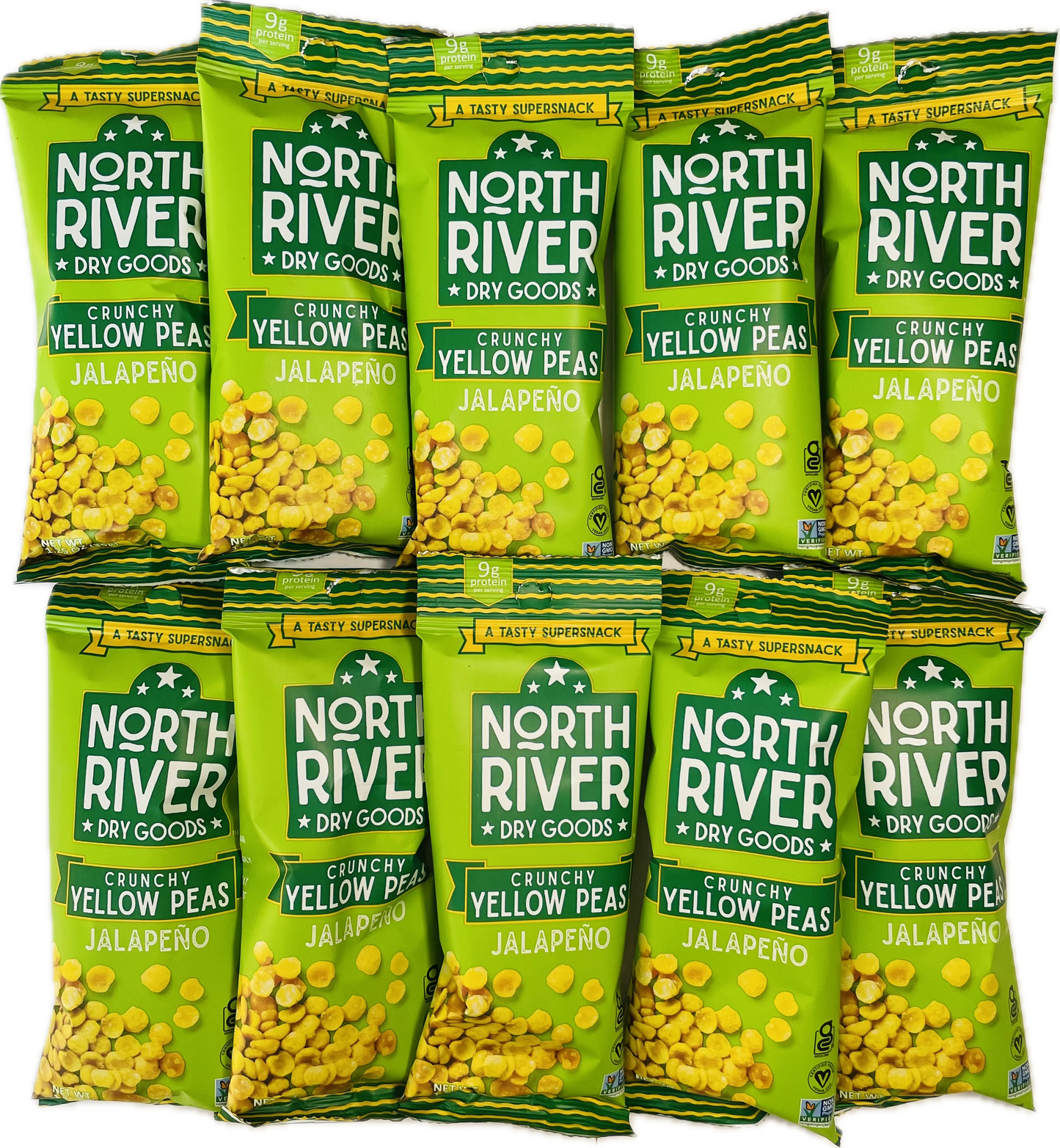 10 pack ~ Crunchy Yellow Peas Jalapeno Flavor