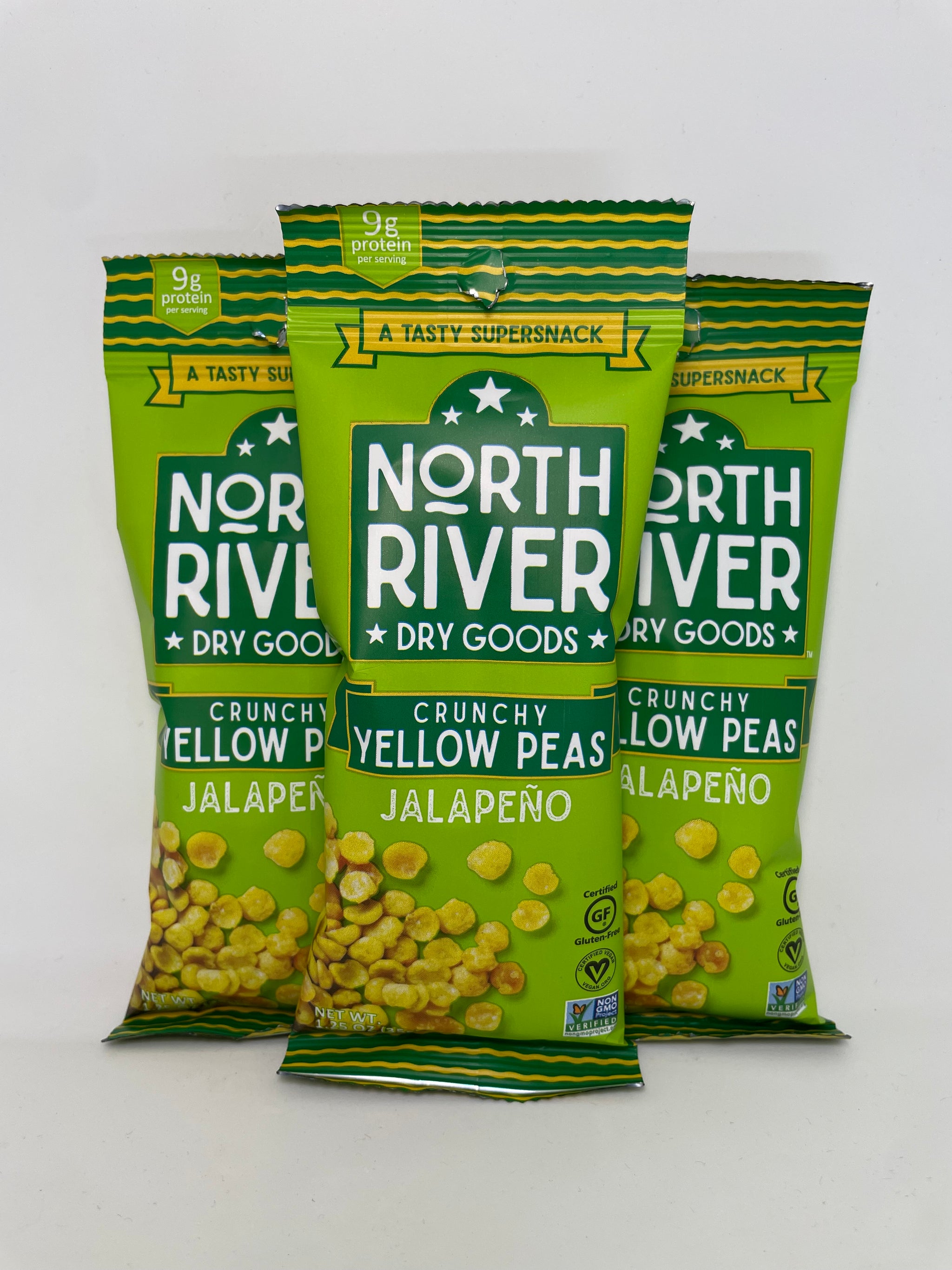 Crunchy Yellow Peas Jalapeno Flavor, High Protein High Fiber Snack